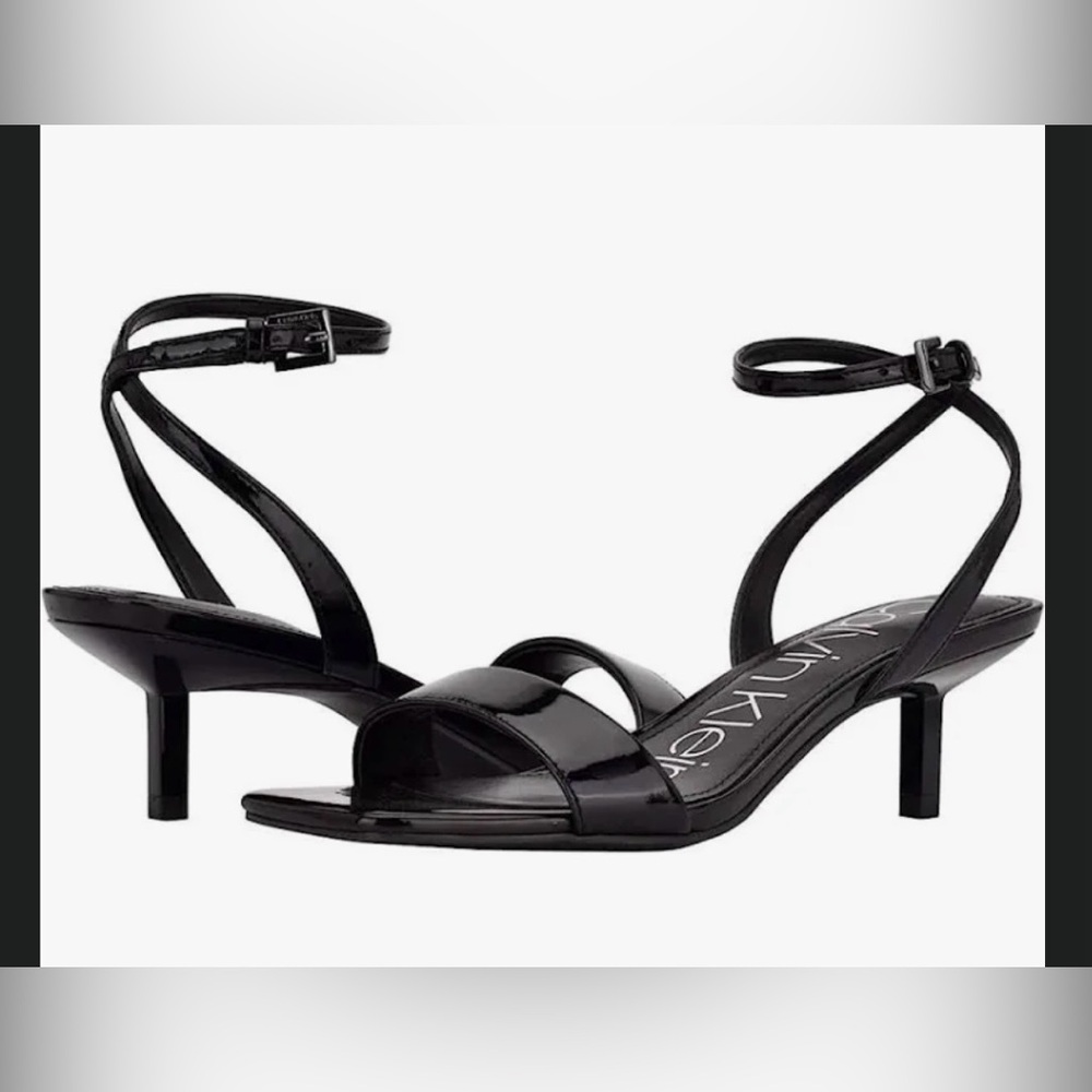 Calvin Klein Black Strappy Heels Size 9 Never worn